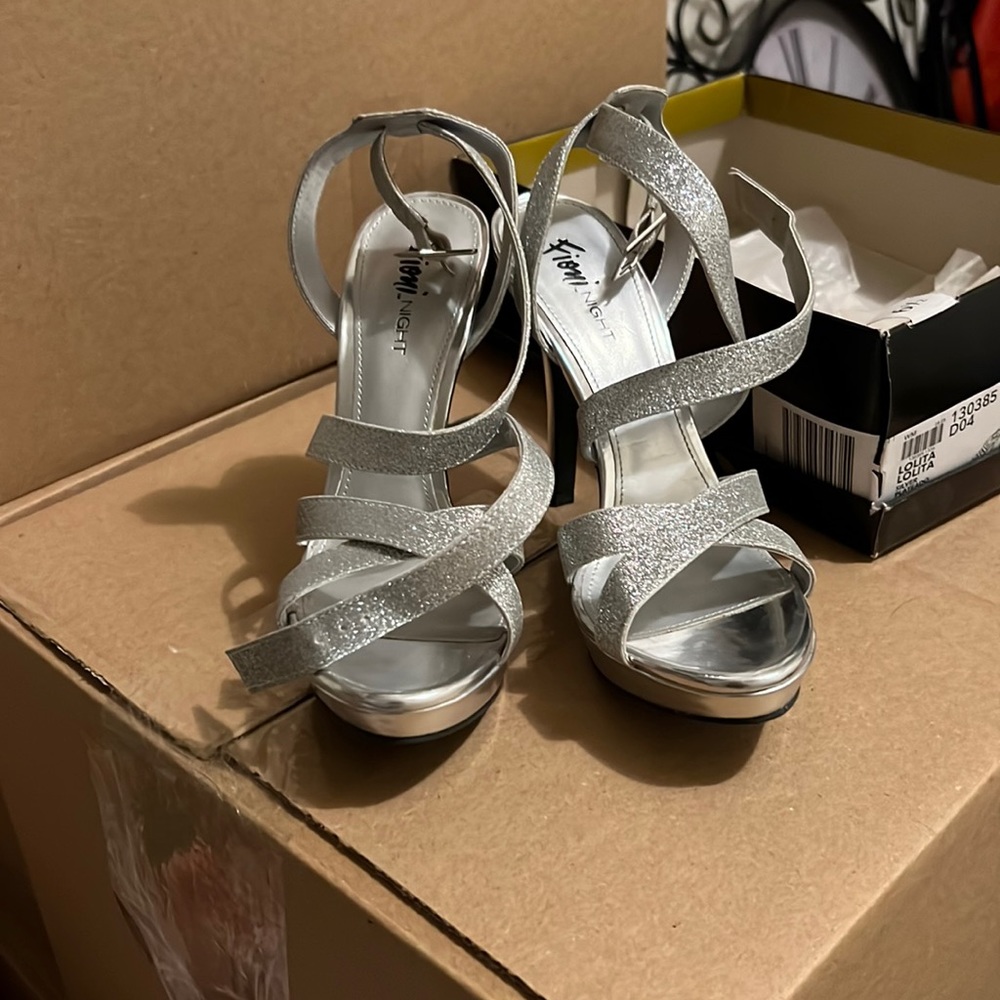 Brand new Silver Glitter heels!